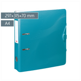 Ordner „WAVE“ | A4, 70 mm, Hebelmechanik mit gummiertem Griff, türkis